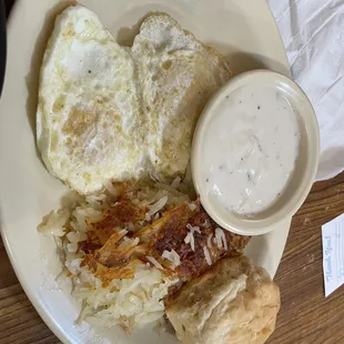 Chicken fried steak breakfast