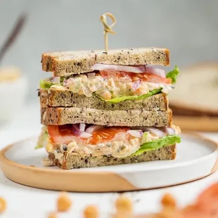 a close up of a sandwich on a plate