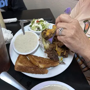 Baked Potato Loaded with Chicken Fried Steak