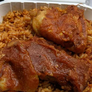 Jollof rice with chicken