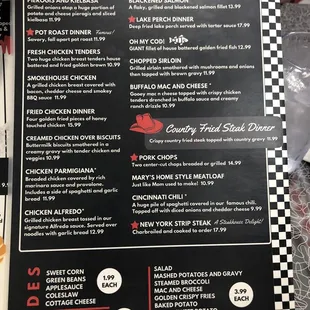 the menu