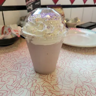 Grape Milkshake (in to-go cup)