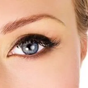 Definition of eyebrows along the brow bone