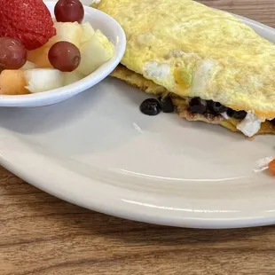 South of the Border omelet with fruit