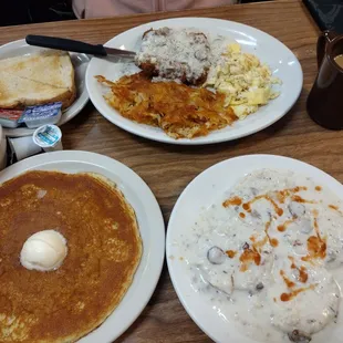 , biscuits &amp; gravy, chicken fried steak