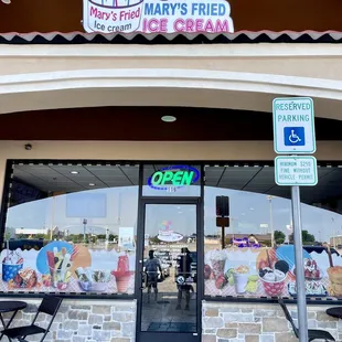 the front of the restaurant