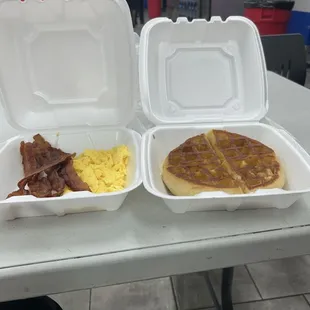 Waffle breakfast. Great price point. $10.