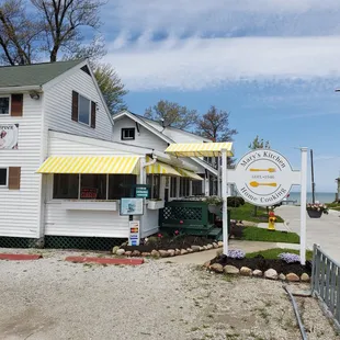 the front of the restaurant