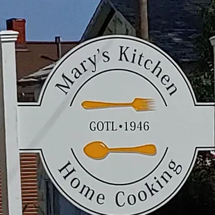 a sign for mary&apos;s kitchen