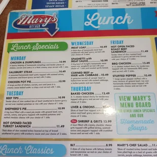 Daily specials.