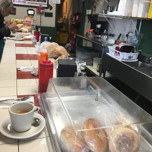 Quaint counter seating.