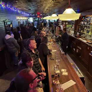 View of the bar from the back of the front room