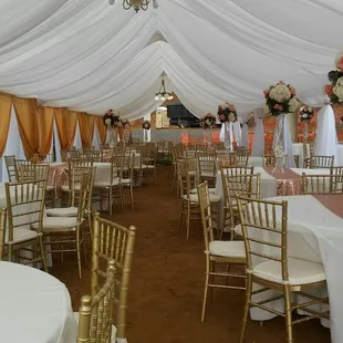 Draping white and gold 20×120