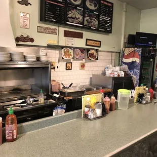 the counter and menus