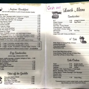 sushi and sashimi, menu