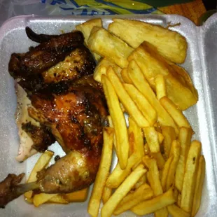 To go half chicken