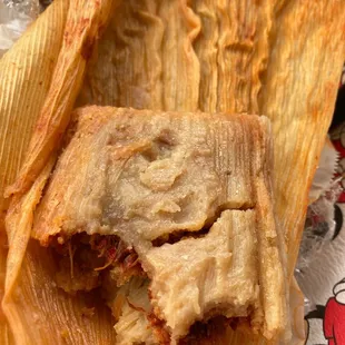 a close up of a tamales