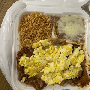 Chilaquiles with red sauce