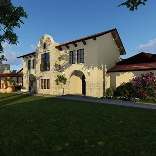 Rendering of one of our villas; these beautifully updated overnight accommodations are a great option for multi - day corporate functions!