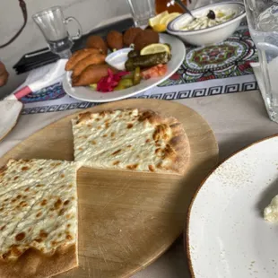 Kibbi Cheese Flatbread Maryz Sampler Labne