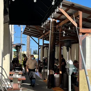Shady outdoor seating