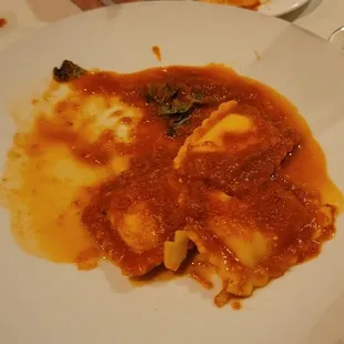 Ravioli with red sauce my son loved them May 2022