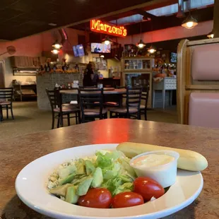 Side Salad and garlic bread