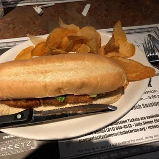 Whitefish sandwich was great and very filling...chips were on point