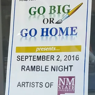 SEPTEMBER 2016 - MAS ART ANNIVERSARY - RAMBLE NIGHT