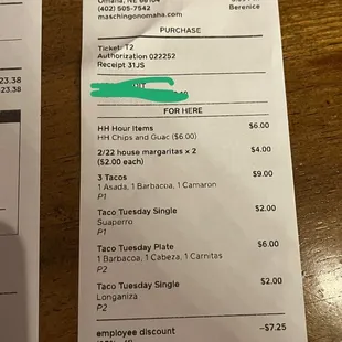 menu