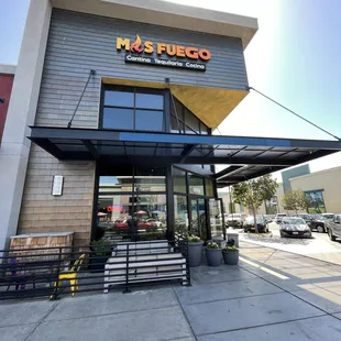 Outside the restaurant