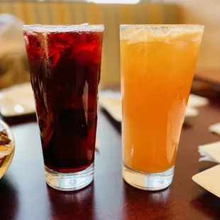 Jamaica (left) and Jugo de tigre (right)