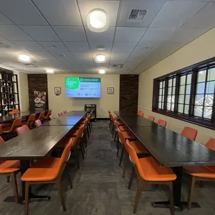 Upstairs, where 20 to 40 people can be sat