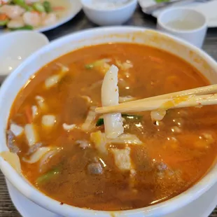 3 Flavors Spicy Noodle Sp Terrible!!  They noodle were all broken and soggy!!!  It was not like that.
