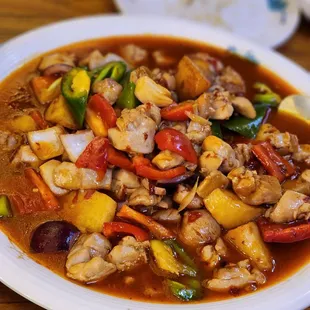 Big plate chicken dish (small portion!)