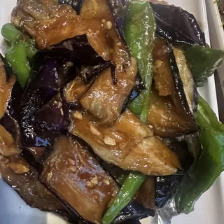 Stir Frying Eggplant With Chili Pepper