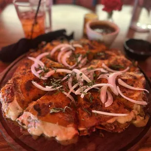 Birria Pizza - seasoned well, but the cheese was way too thick and chewy.