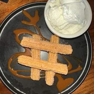 Ms Churros Topped with Ice Cream & Caramel