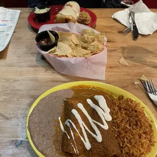 Enchiladas Especial  Carne Asada Burrito