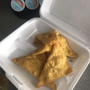 Crab Rangoon. Missing the sauce