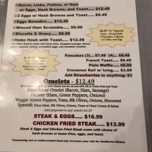 2024 menu.  Still good prices