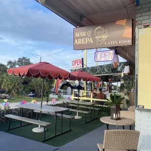 Seating is outside only