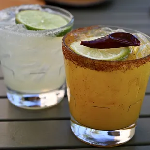 Chipotle Mango and a classic margarita