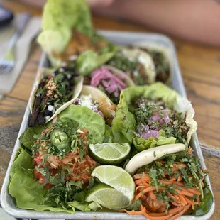 Korean Fried Chicken, Braised Short Rib, Indian Butter Chicken, Pork Al Pastor, Pork Belly, Vietnamese Pork, Bahn Mi Shrimp and Duck Confit.