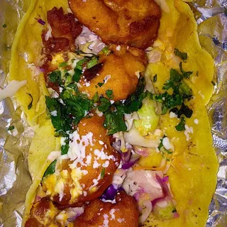 Topo Chico-Battered Shrimp Taco