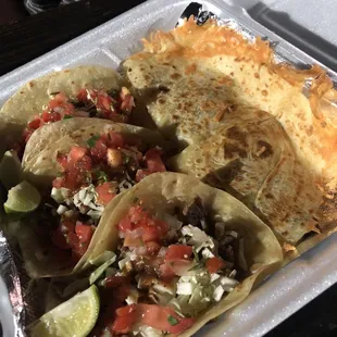 Carne asada tacos &amp; carne quesadilla- amazing !! Can't wait to go back for more tacos