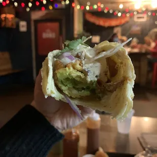 Fried avocado taco