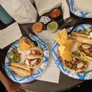 Chicken taquitos, chicken tacos