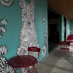 Outdoor patio mural
