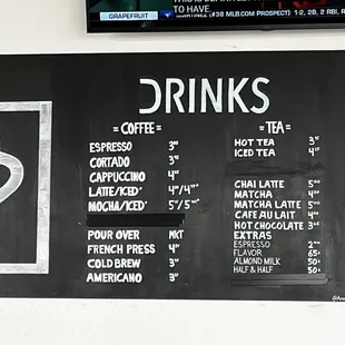 Coffee + Tea Menu
